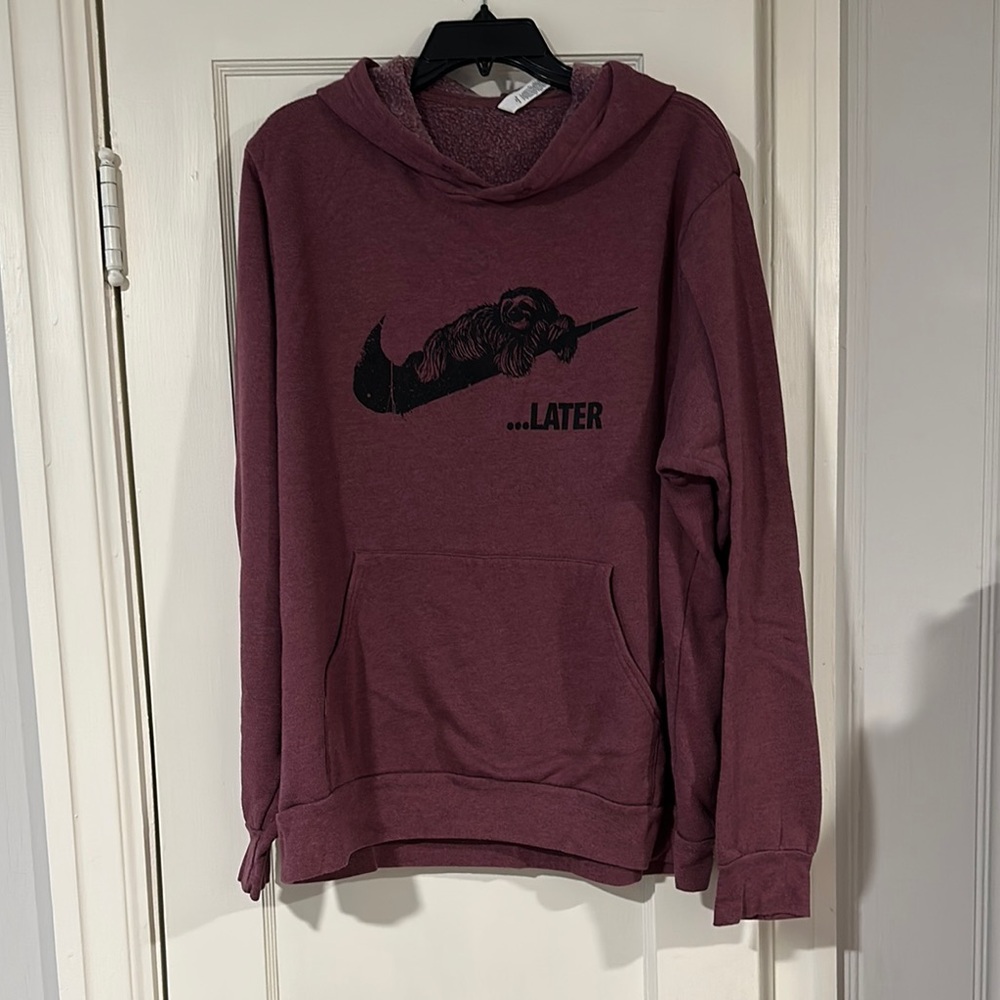 Maroon Hoodie with Black Graphic